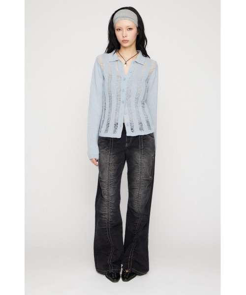 LAGUA GEM（ラグアジェム）の「LADDER KNIT トップス（ニット/セーター・レディース・アイボリー/ブラック/ライトブルー・FREE）」の11枚目の写真