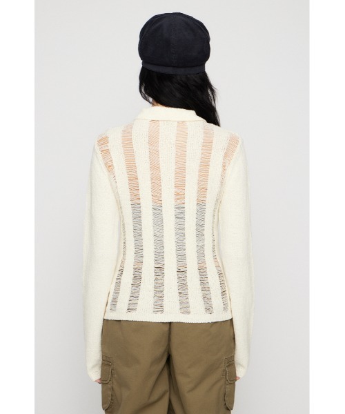 LAGUA GEM（ラグアジェム）の「LADDER KNIT トップス（ニット/セーター・レディース・アイボリー/ブラック/ライトブルー・FREE）」の18枚目の写真