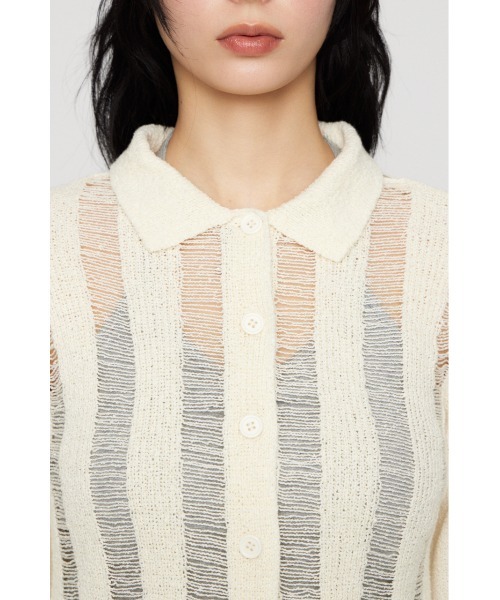 LAGUA GEM（ラグアジェム）の「LADDER KNIT トップス（ニット/セーター・レディース・アイボリー/ブラック/ライトブルー・FREE）」の19枚目の写真