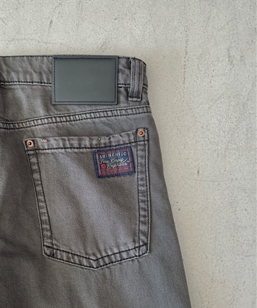 Fax Copy Express(ファックスコピーエクスプレス)の「FAX COPY EXPRESS Vintage washed brown-black 888(デニムパンツ・レディース・グレー・SMALL)」の3枚目の写真