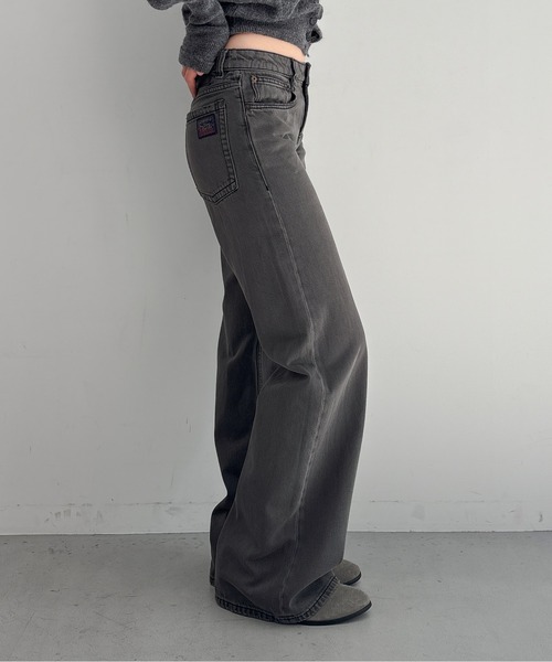 Fax Copy Express(ファックスコピーエクスプレス)の「FAX COPY EXPRESS Vintage washed brown-black 888(デニムパンツ・レディース・グレー・SMALL)」の7枚目の写真