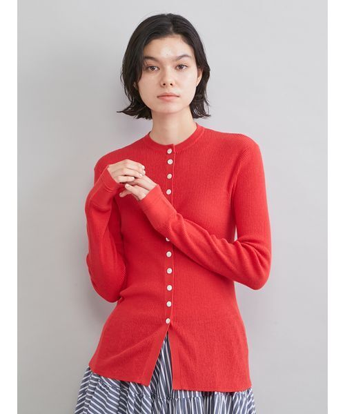 Mila Owen（ミラオーウェン）の「UVケアシアーリブニットカーディガン（カーディガン/ボレロ・レディース・ブラック/グレー/レッド/グリーン・1/0）」の13枚目の写真