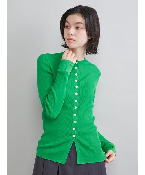 Mila Owen（ミラオーウェン）の「UVケアシアーリブニットカーディガン（カーディガン/ボレロ・レディース・ブラック/グレー/レッド/グリーン・1/0）」の16枚目の写真