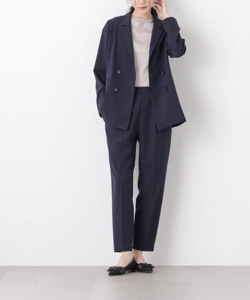 NANO universe(ナノユニバース)の「【GRACETEC】ライトファンクションイージーテーパードパンツ(セットアップ可)(スラックス・レディース・グレー/ベージュ/ネイビー・XS/S/M)」の3枚目の写真