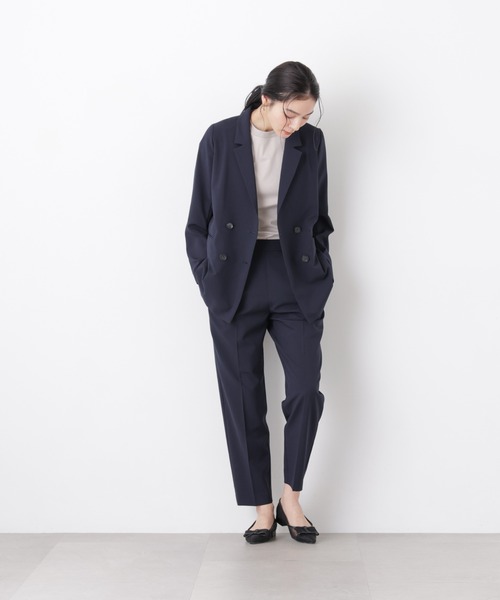 NANO universe(ナノユニバース)の「【GRACETEC】ライトファンクションイージーテーパードパンツ(セットアップ可)(スラックス・レディース・グレー/ベージュ/ネイビー・XS/S/M)」の5枚目の写真