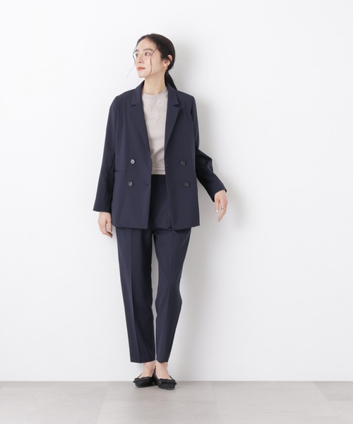 NANO universe(ナノユニバース)の「【GRACETEC】ライトファンクションイージーテーパードパンツ(セットアップ可)(スラックス・レディース・グレー/ベージュ/ネイビー・XS/S/M)」の6枚目の写真