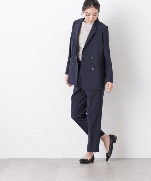 NANO universe(ナノユニバース)の「【GRACETEC】ライトファンクションイージーテーパードパンツ(セットアップ可)(スラックス・レディース・グレー/ベージュ/ネイビー・XS/S/M)」の7枚目の写真