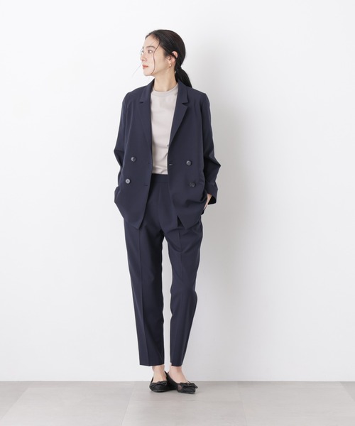 NANO universe(ナノユニバース)の「【GRACETEC】ライトファンクションイージーテーパードパンツ(セットアップ可)(スラックス・レディース・グレー/ベージュ/ネイビー・XS/S/M)」の8枚目の写真