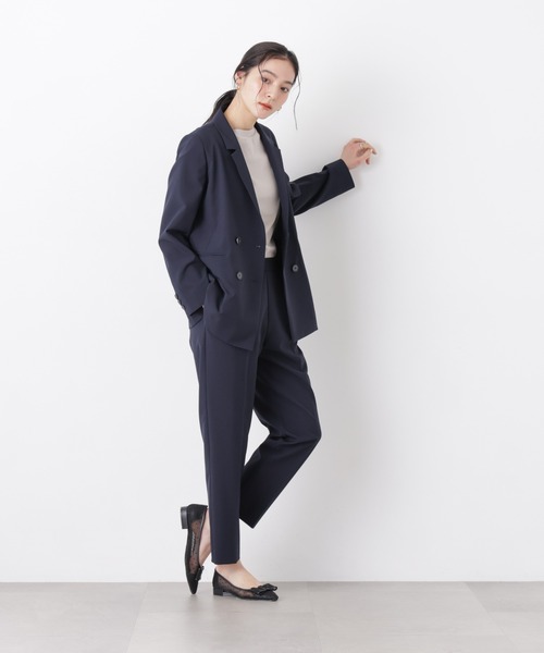 NANO universe(ナノユニバース)の「【GRACETEC】ライトファンクションイージーテーパードパンツ(セットアップ可)(スラックス・レディース・グレー/ベージュ/ネイビー・XS/S/M)」の9枚目の写真