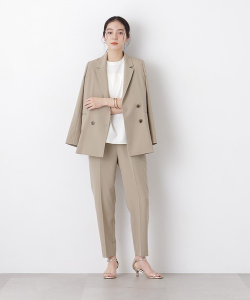 NANO universe(ナノユニバース)の「【GRACETEC】ライトファンクションイージーテーパードパンツ(セットアップ可)(スラックス・レディース・グレー/ベージュ/ネイビー・XS/S/M)」の15枚目の写真