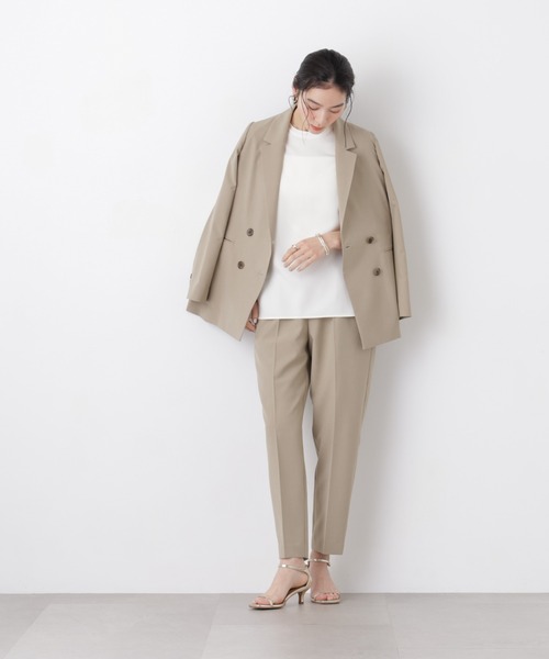 NANO universe(ナノユニバース)の「【GRACETEC】ライトファンクションイージーテーパードパンツ(セットアップ可)(スラックス・レディース・グレー/ベージュ/ネイビー・XS/S/M)」の16枚目の写真