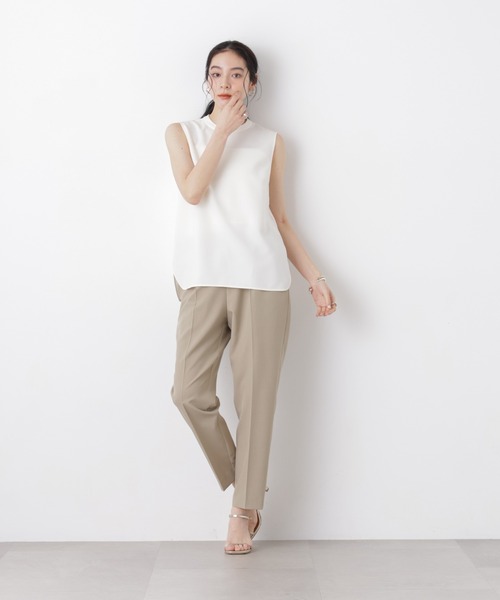 NANO universe(ナノユニバース)の「【GRACETEC】ライトファンクションイージーテーパードパンツ(セットアップ可)(スラックス・レディース・グレー/ベージュ/ネイビー・XS/S/M)」の14枚目の写真