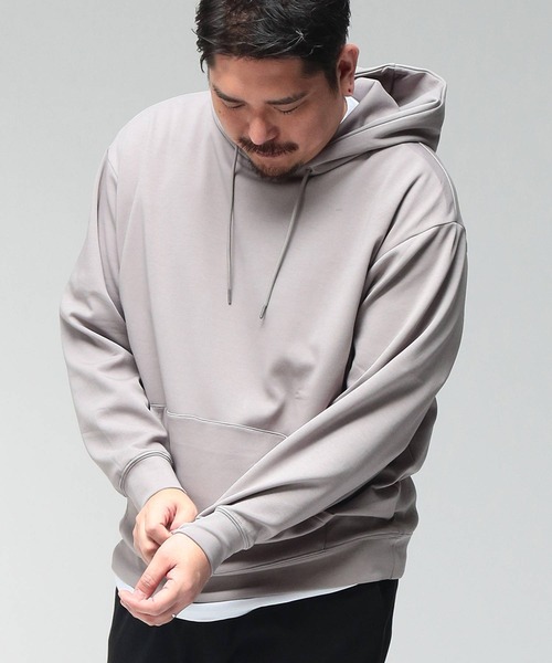 B&T CLUB(ビーティークラブ)の「パーカー 長袖 メンズ 大きいサイズ ふわかる Wフェイスポンチ プルオーバー B&T CLUB (ビーアンドティークラブ)(パーカー・メンズ・A/B/ブラック/ベージュ・X3(6L~7L)/X2(4L~5L)/X1(3L~4L))」の3枚目の写真