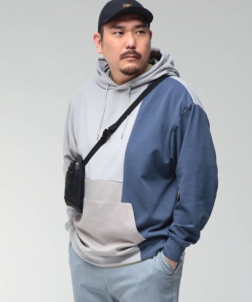 B&T CLUB(ビーティークラブ)の「パーカー 長袖 メンズ 大きいサイズ ふわかる Wフェイスポンチ プルオーバー B&T CLUB (ビーアンドティークラブ)(パーカー・メンズ・A/B/ブラック/ベージュ・X3(6L~7L)/X2(4L~5L)/X1(3L~4L))」の16枚目の写真