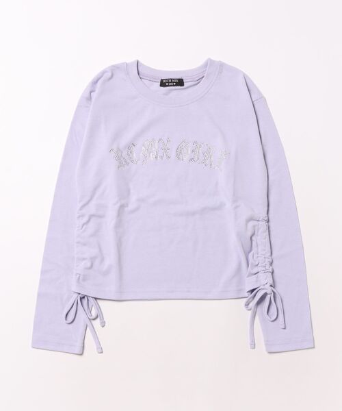 RICH MIX（リッチミックス）の「RICHMIX キラキラストーンロゴ シャーリングTシャツ（Tシャツ/カットソー・キッズ・ブラック/ラベンダー・160cm/150cm/140cm/130cm）」の2枚目の写真