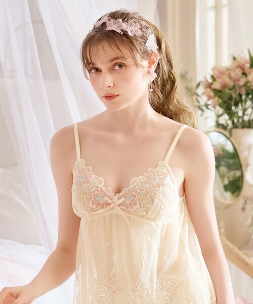 Risa Magli（リサマリ）の「リカルダ キャミソール（インナーウェア/肌着・レディース・グリーン系/サックスブルー/ベビーピンク・L/M）」の3枚目の写真