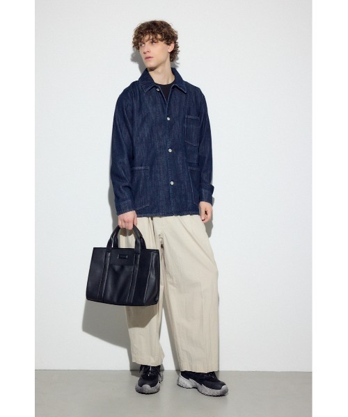 AZUL by moussy（アズールバイマウジー）の「合皮スクエアミドルバッグ（ハンドバッグ・メンズ・グレー/ブラック・FREE）」の5枚目の写真