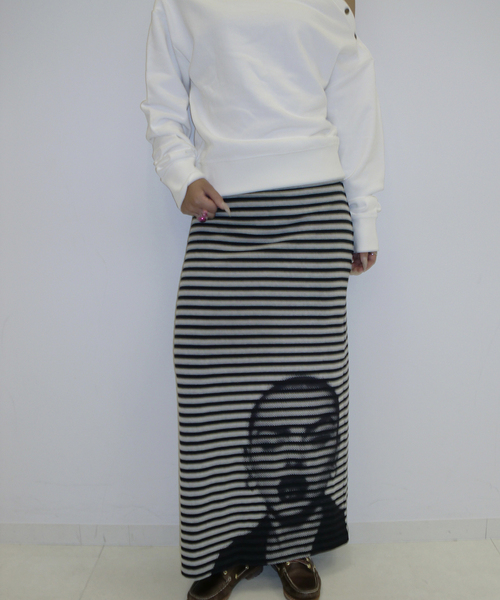 Oriens JOURNAL STANDARD（オリエンス ジャーナルスタンダード）の「《追加4》ボーダープリントスカート（スカート・レディース・ブラック/ブルー系その他・FREE）」の8枚目の写真