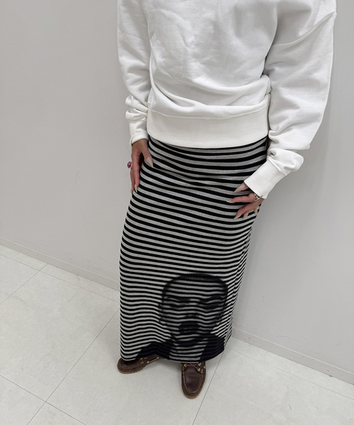 Oriens JOURNAL STANDARD（オリエンス ジャーナルスタンダード）の「《追加4》ボーダープリントスカート（スカート・レディース・ブラック/ブルー系その他・FREE）」の10枚目の写真