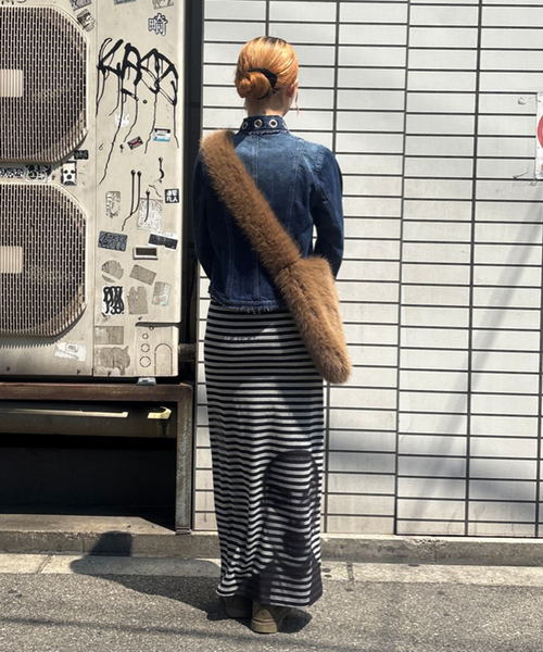 Oriens JOURNAL STANDARD（オリエンス ジャーナルスタンダード）の「《追加4》ボーダープリントスカート（スカート・レディース・ブラック/ブルー系その他・FREE）」の14枚目の写真