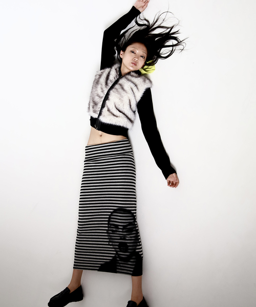 Oriens JOURNAL STANDARD（オリエンス ジャーナルスタンダード）の「《追加4》ボーダープリントスカート（スカート・レディース・ブラック/ブルー系その他・FREE）」の16枚目の写真