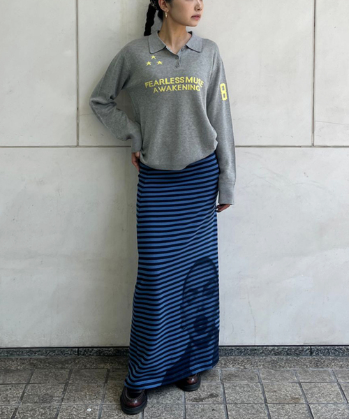 Oriens JOURNAL STANDARD（オリエンス ジャーナルスタンダード）の「《追加4》ボーダープリントスカート（スカート・レディース・ブラック/ブルー系その他・FREE）」の20枚目の写真