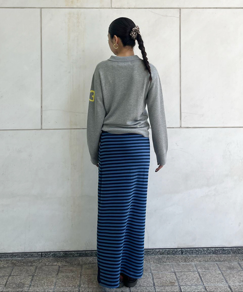 Oriens JOURNAL STANDARD（オリエンス ジャーナルスタンダード）の「《追加4》ボーダープリントスカート（スカート・レディース・ブラック/ブルー系その他・FREE）」の21枚目の写真