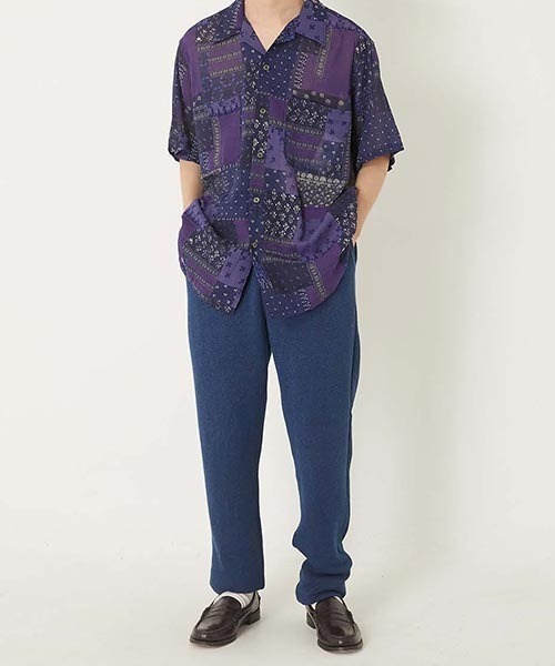 BLUE BLUE(ブルーブルー)の「インディゴダイ メランジ ジップニットパンツ(その他パンツ・メンズ・インディゴブルー・M/L/S)」の8枚目の写真