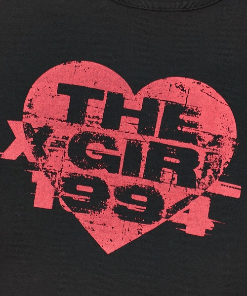 X-girl(エックスガール)の「GRUNGE HEART S/S BABY TEE(Tシャツ/カットソー・レディース・ブラック/ホワイト・S/M)」の8枚目の写真