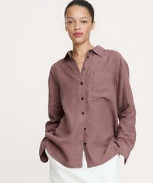 オーバーサイズ リネン シャツ