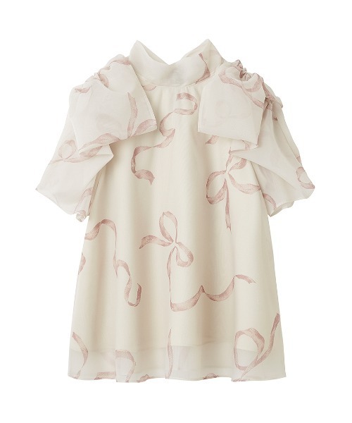 SNIDEL（スナイデル）の「Sustainableリボンライクオーガンシースルーブラウス（シャツ/ブラウス・レディース・オフホワイト/ブラック/ライトピンク・F）」の16枚目の写真