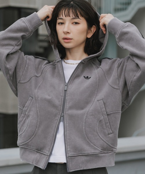 adidas(アディダス)の「adidas/アディダス TG FZ ダブルジップ ルーズフィットフレンチテリー ジップパーカー 2026年春夏(パーカー・メンズ・ブラック/グレー・S/M/L/XL)」の2枚目の写真