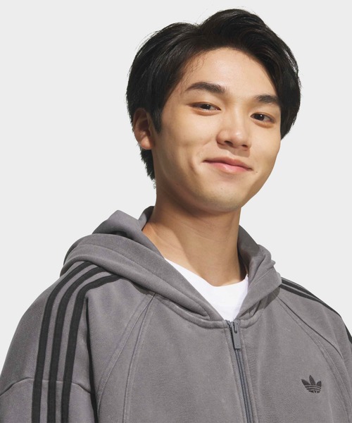 adidas(アディダス)の「adidas/アディダス TG FZ ダブルジップ ルーズフィットフレンチテリー ジップパーカー 2026年春夏(パーカー・メンズ・ブラック/グレー・S/M/L/XL)」の12枚目の写真