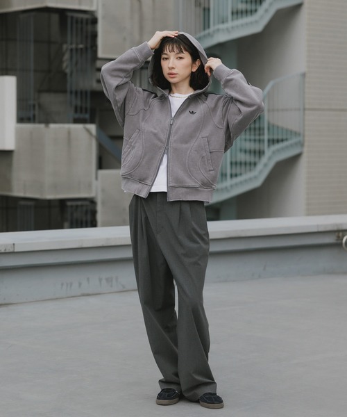 adidas(アディダス)の「adidas/アディダス TG FZ ダブルジップ ルーズフィットフレンチテリー ジップパーカー 2026年春夏(パーカー・メンズ・ブラック/グレー・S/M/L/XL)」の20枚目の写真