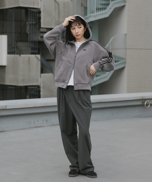 adidas(アディダス)の「adidas/アディダス TG FZ ダブルジップ ルーズフィットフレンチテリー ジップパーカー 2026年春夏(パーカー・メンズ・ブラック/グレー・S/M/L/XL)」の21枚目の写真