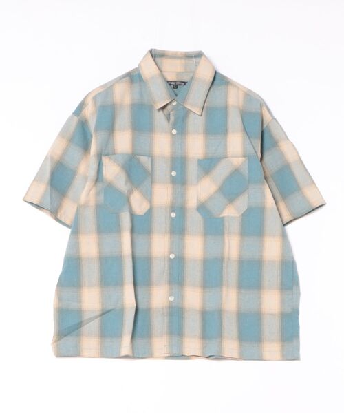 ８(eight)（エイト）の「オンブレチェック半袖シャツ（シャツ/ブラウス・メンズ・ブラウン/ブルー/ブラック・LARGE/MEDIUM/X-LARGE）」の3枚目の写真