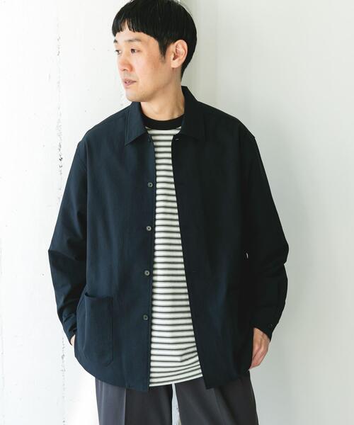 URBAN RESEARCH DOORS（アーバンリサーチドアーズ）の「『イージーケア/速乾/UVカット』クイックドライロングスリーブシャツカバーオール（カバーオール・メンズ・ネイビー/イエロー/ホワイト系その他/グリーン・LARGE/MEDIUM）」の4枚目の写真