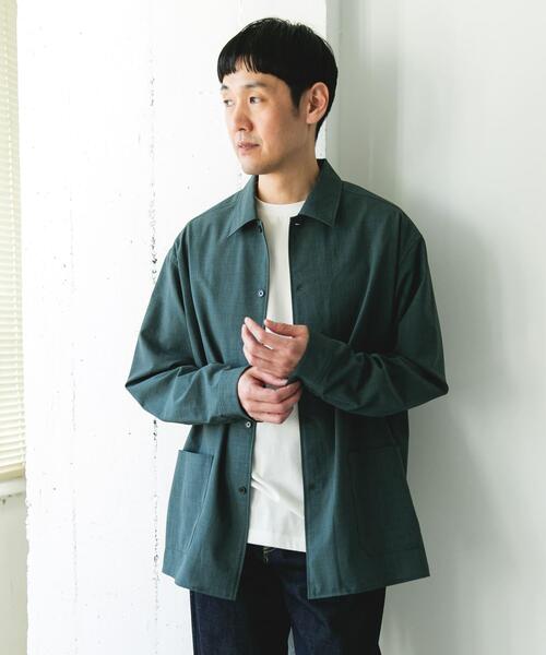 URBAN RESEARCH DOORS（アーバンリサーチドアーズ）の「『イージーケア/速乾/UVカット』クイックドライロングスリーブシャツカバーオール（カバーオール・メンズ・ネイビー/イエロー/ホワイト系その他/グリーン・LARGE/MEDIUM）」の7枚目の写真