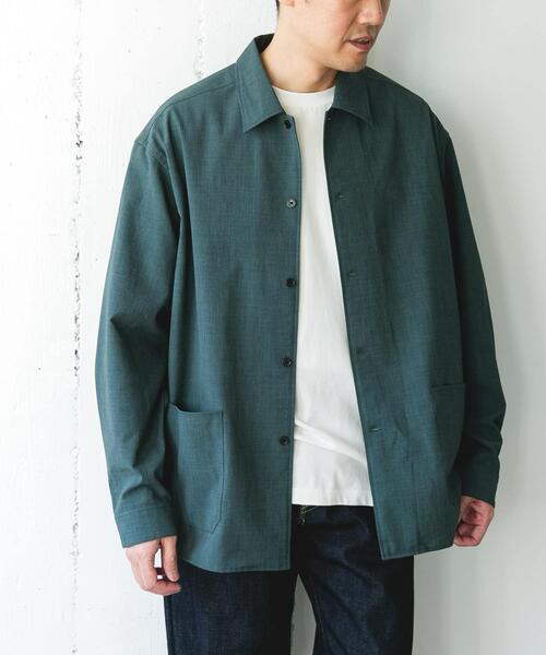 URBAN RESEARCH DOORS（アーバンリサーチドアーズ）の「『イージーケア/速乾/UVカット』クイックドライロングスリーブシャツカバーオール（カバーオール・メンズ・ネイビー/イエロー/ホワイト系その他/グリーン・LARGE/MEDIUM）」の9枚目の写真