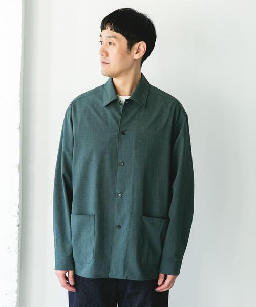 URBAN RESEARCH DOORS（アーバンリサーチドアーズ）の「『イージーケア/速乾/UVカット』クイックドライロングスリーブシャツカバーオール（カバーオール・メンズ・ネイビー/イエロー/ホワイト系その他/グリーン・LARGE/MEDIUM）」の12枚目の写真