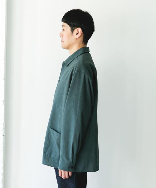 URBAN RESEARCH DOORS（アーバンリサーチドアーズ）の「『イージーケア/速乾/UVカット』クイックドライロングスリーブシャツカバーオール（カバーオール・メンズ・ネイビー/イエロー/ホワイト系その他/グリーン・LARGE/MEDIUM）」の13枚目の写真