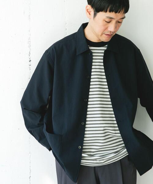 URBAN RESEARCH DOORS（アーバンリサーチドアーズ）の「『イージーケア/速乾/UVカット』クイックドライロングスリーブシャツカバーオール（カバーオール・メンズ・ネイビー/イエロー/ホワイト系その他/グリーン・LARGE/MEDIUM）」の18枚目の写真