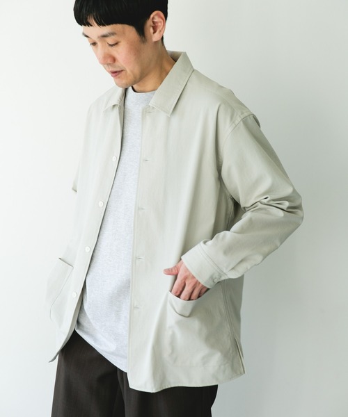 URBAN RESEARCH DOORS（アーバンリサーチドアーズ）の「『イージーケア/速乾/UVカット』クイックドライロングスリーブシャツカバーオール（カバーオール・メンズ・ネイビー/イエロー/ホワイト系その他/グリーン・LARGE/MEDIUM）」の2枚目の写真