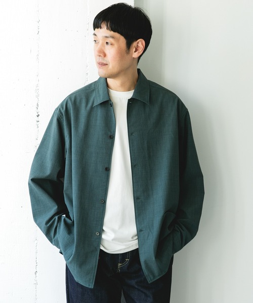 URBAN RESEARCH DOORS（アーバンリサーチドアーズ）の「『イージーケア/速乾/UVカット』クイックドライロングスリーブシャツカバーオール（カバーオール・メンズ・ネイビー/イエロー/ホワイト系その他/グリーン・LARGE/MEDIUM）」の3枚目の写真