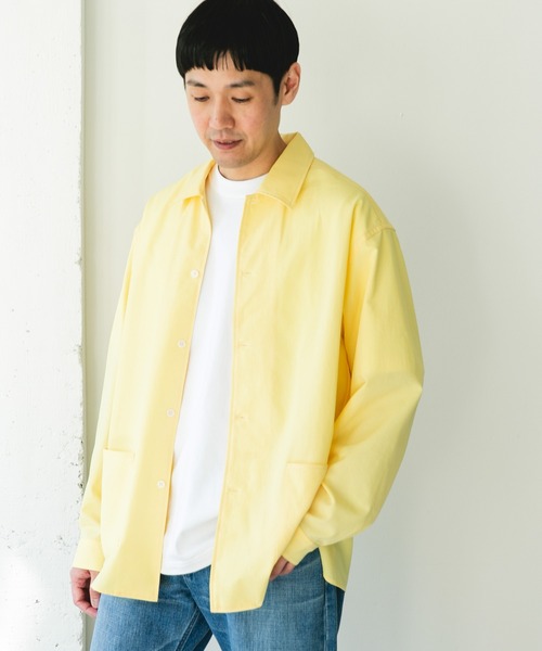 URBAN RESEARCH DOORS（アーバンリサーチドアーズ）の「『イージーケア/速乾/UVカット』クイックドライロングスリーブシャツカバーオール（カバーオール・メンズ・ネイビー/イエロー/ホワイト系その他/グリーン・LARGE/MEDIUM）」の6枚目の写真