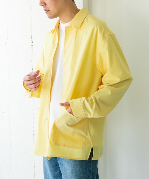 URBAN RESEARCH DOORS（アーバンリサーチドアーズ）の「『イージーケア/速乾/UVカット』クイックドライロングスリーブシャツカバーオール（カバーオール・メンズ・ネイビー/イエロー/ホワイト系その他/グリーン・LARGE/MEDIUM）」の7枚目の写真