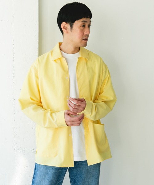 URBAN RESEARCH DOORS（アーバンリサーチドアーズ）の「『イージーケア/速乾/UVカット』クイックドライロングスリーブシャツカバーオール（カバーオール・メンズ・ネイビー/イエロー/ホワイト系その他/グリーン・LARGE/MEDIUM）」の8枚目の写真