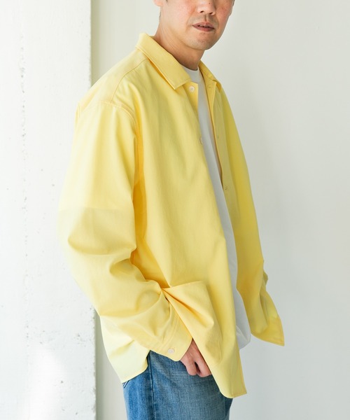 URBAN RESEARCH DOORS（アーバンリサーチドアーズ）の「『イージーケア/速乾/UVカット』クイックドライロングスリーブシャツカバーオール（カバーオール・メンズ・ネイビー/イエロー/ホワイト系その他/グリーン・LARGE/MEDIUM）」の9枚目の写真