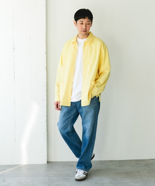 URBAN RESEARCH DOORS（アーバンリサーチドアーズ）の「『イージーケア/速乾/UVカット』クイックドライロングスリーブシャツカバーオール（カバーオール・メンズ・ネイビー/イエロー/ホワイト系その他/グリーン・LARGE/MEDIUM）」の10枚目の写真