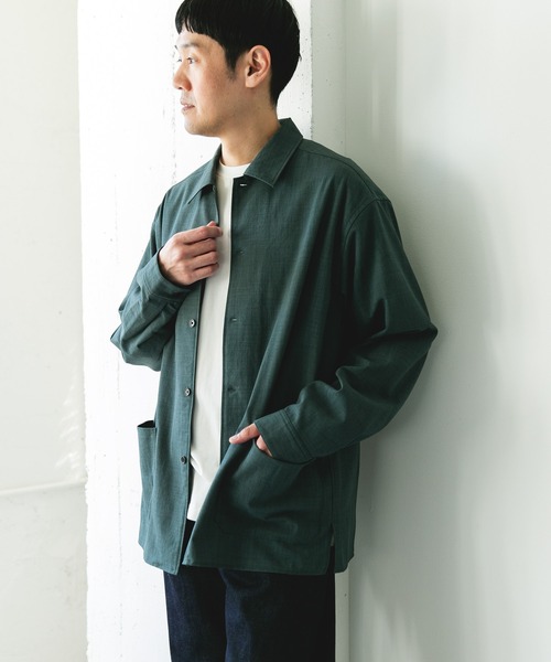 URBAN RESEARCH DOORS（アーバンリサーチドアーズ）の「『イージーケア/速乾/UVカット』クイックドライロングスリーブシャツカバーオール（カバーオール・メンズ・ネイビー/イエロー/ホワイト系その他/グリーン・LARGE/MEDIUM）」の21枚目の写真